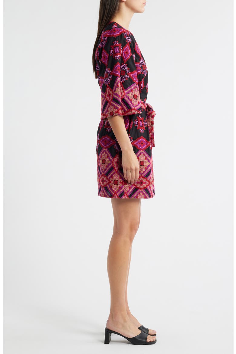 Daelyn Paisley Shift Minidress, Alternate, color, MAGENTA MULTI