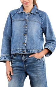 HINT OF BLU Boxy Denim Jacket