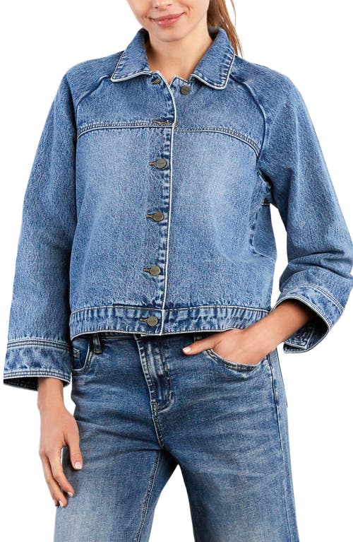 Hint Of Blu Boxy Denim Jacket In Blue