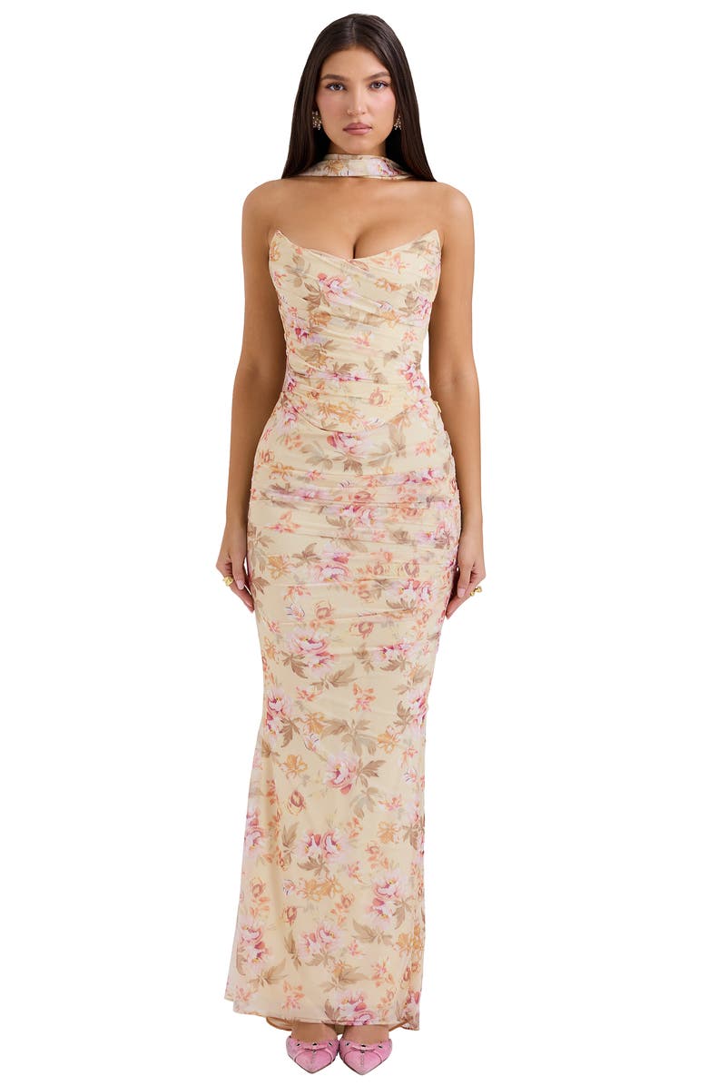 HOUSE OF CB Cassidy Floral Print Maxi Skirt, Alternate, color, Sun Bleached