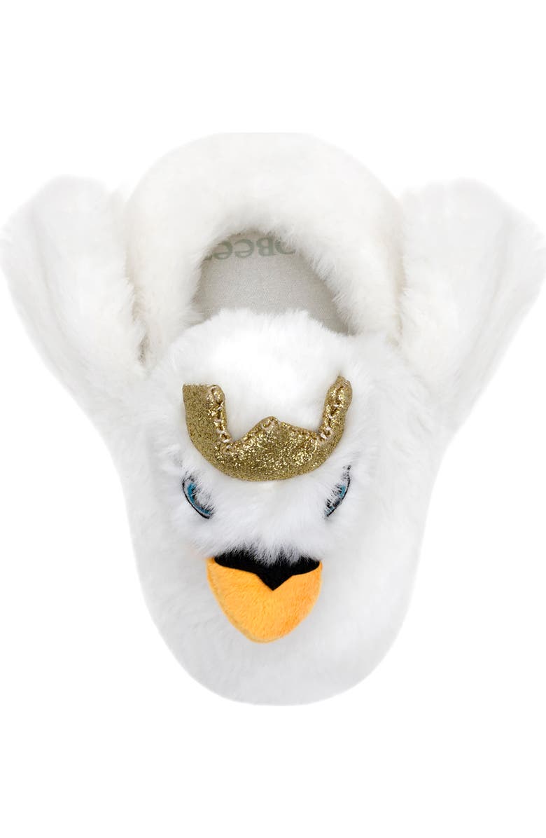 Robeez<sup>®</sup> Kids' Swan Princess Faux Fur Slipper, Alternate, color, White