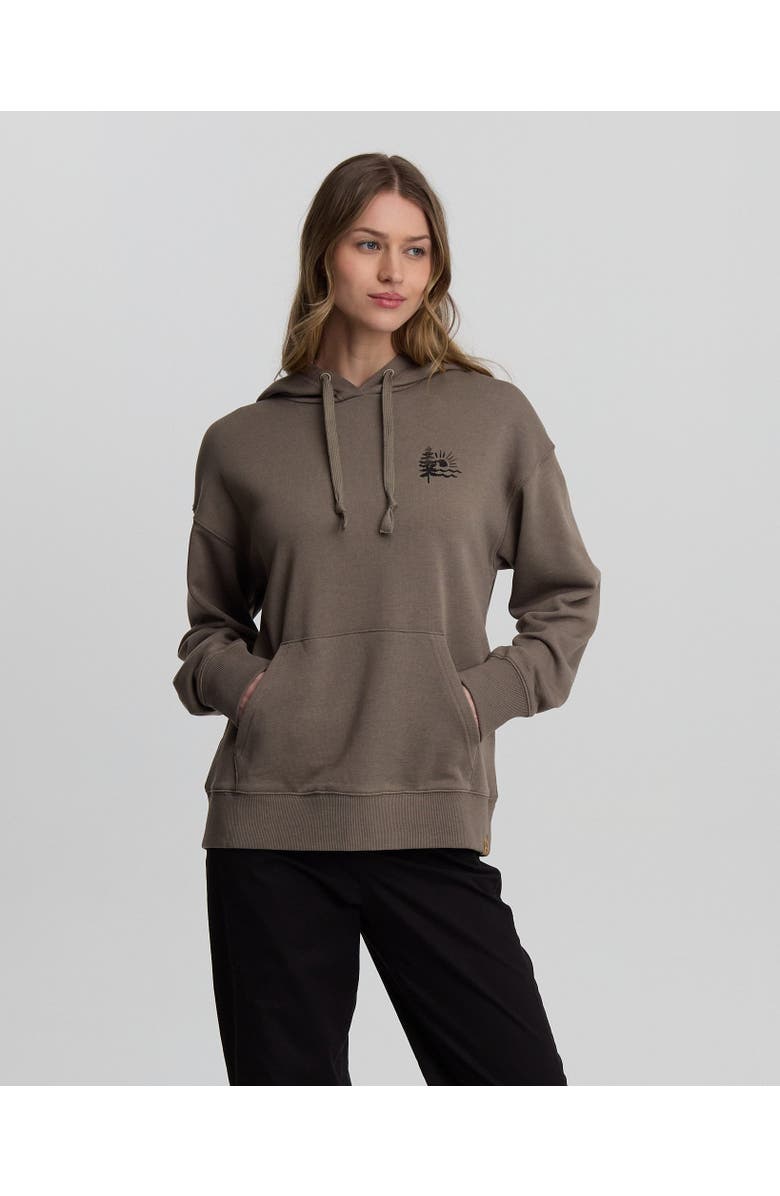 tentree Sunrise Relaxed Hoodie, Alternate, color, Clay/Meteorite Black