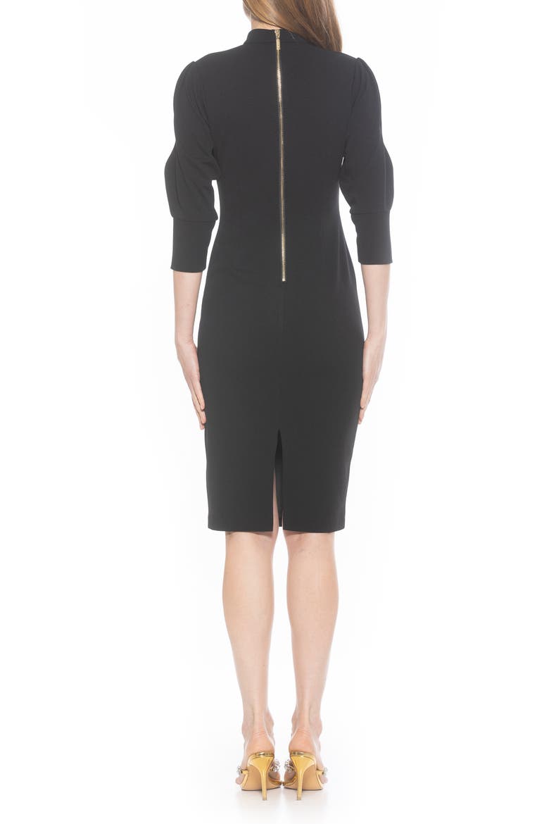 Logan Mock Neck Sheath Dress, Alternate, color, BLACK
