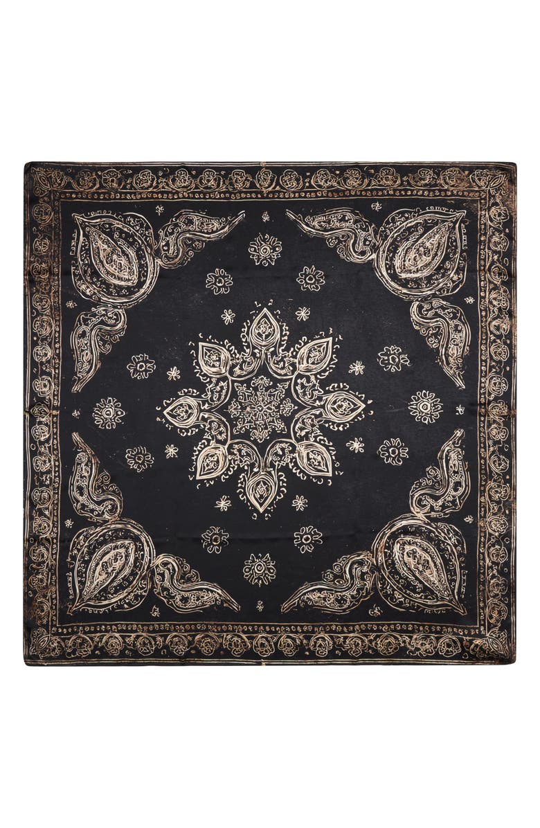 R13 Oversize Silk Bandana Scarf, Main, color, Black Bandana