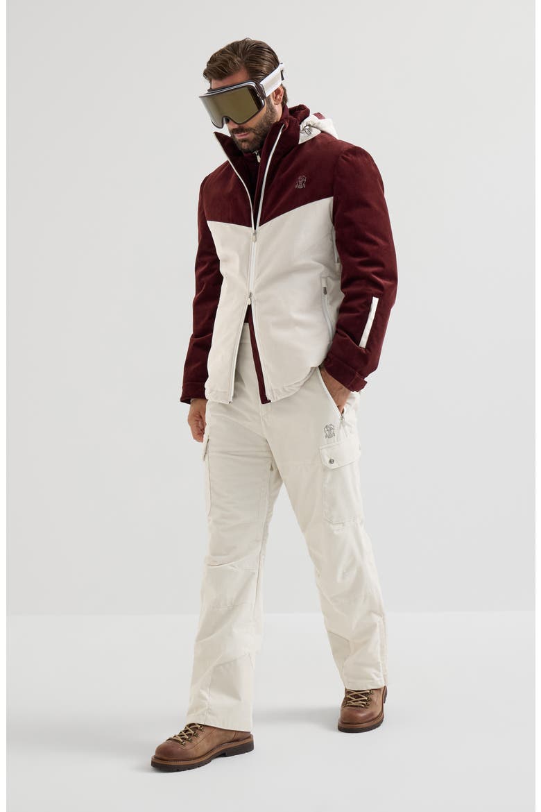 Bonded corduroy Mountain trousers with Thermore® padding, cargo pockets and logo, Alternate, color, White