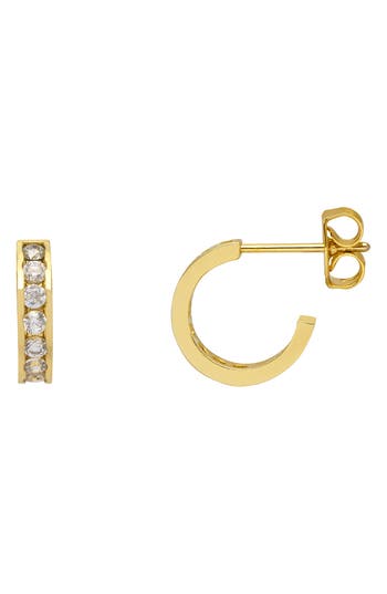 Estella Bartlett Channel Set Cubic Zirconia Hoop Earrings