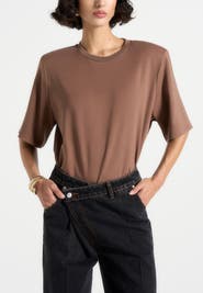 Manière De Voir Mia Wide Shoulder Bodysuit T-Shirt