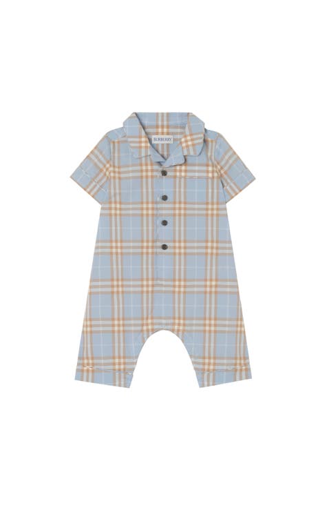 Check Cotton Playsuit