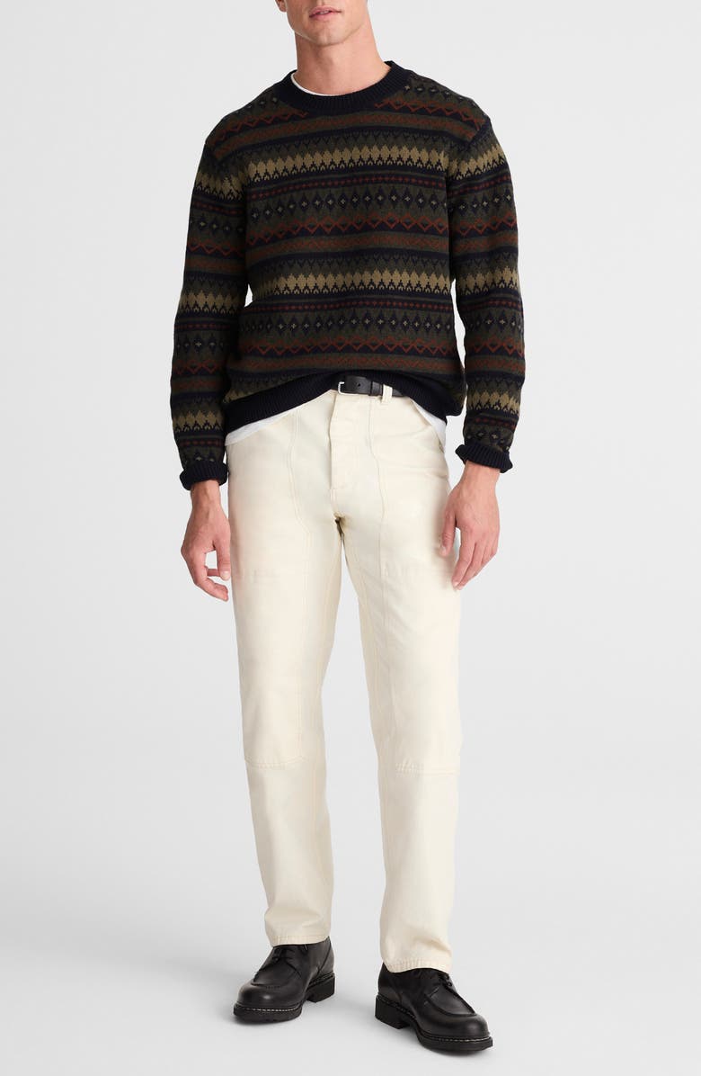 Madewell Fair Isle Merino Wool Crewneck Sweater, Alternate, color, Navy