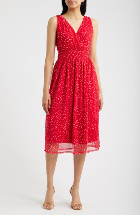 Cross Mesh Midi Dress
