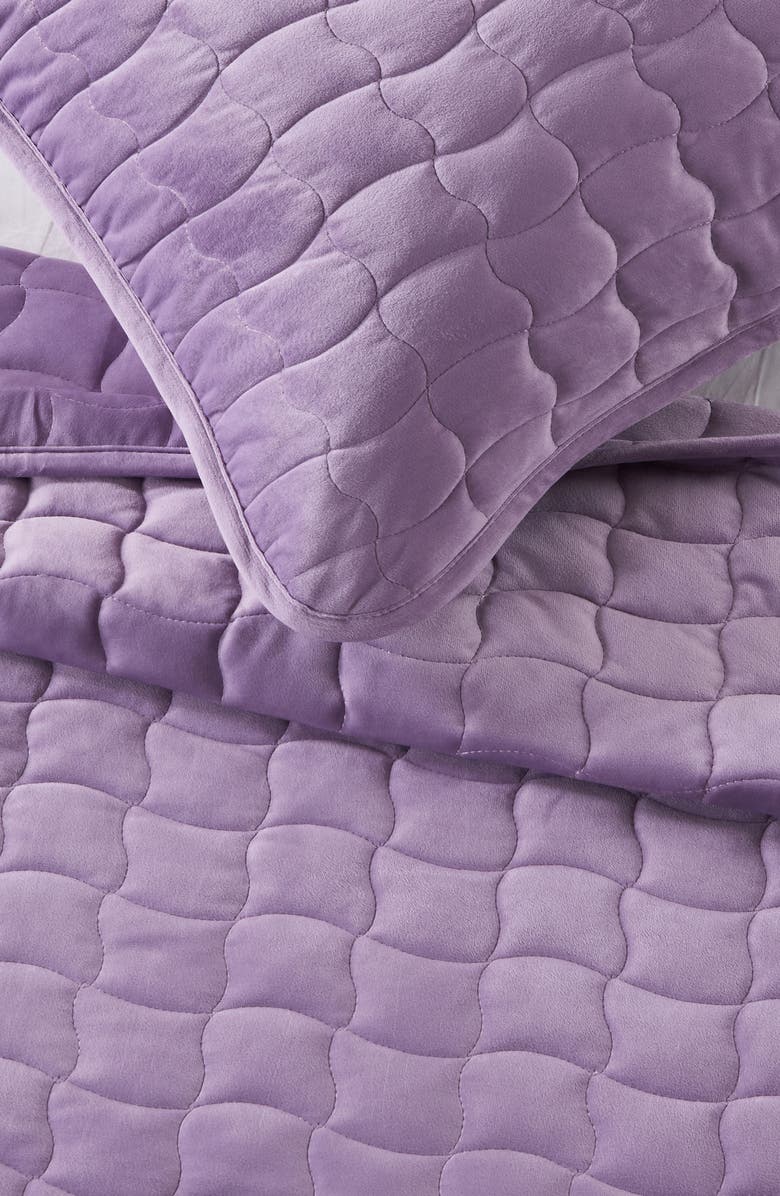 Woven & Weft Velvet Box Stitch Quilt Set, Alternate, color, Lavender