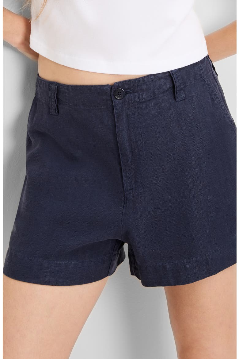 Dara Clean Front Linen Blend Shorts, Alternate, color, NOCTURNAL