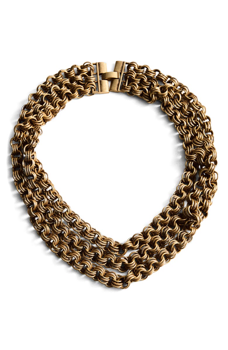 MANGO Mixed Link Collar Necklace, Main, color,