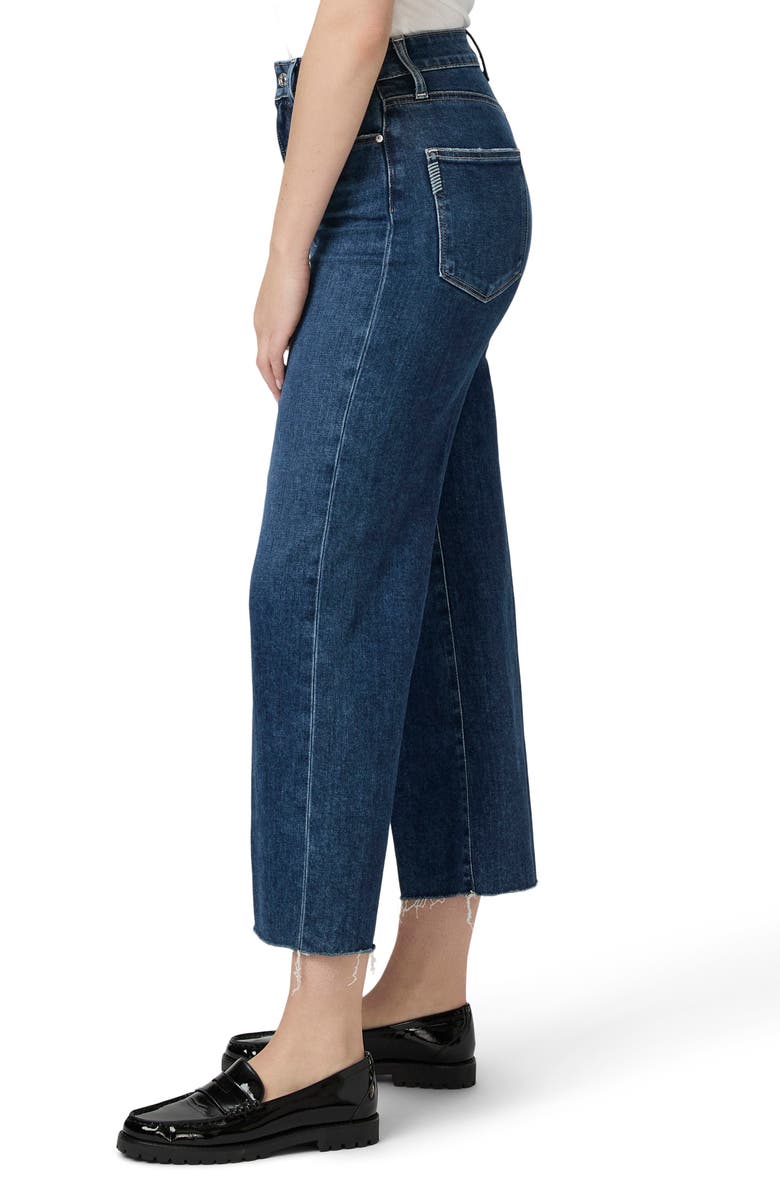 PAIGE Flaunt Spotlight Curvy Raw Hem High Waist Crop Wide Leg Jeans, Alternate, color, Vignette
