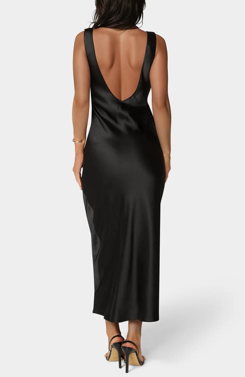 BEBE BEBE LACE TRIM SATIN SLIPDRESS