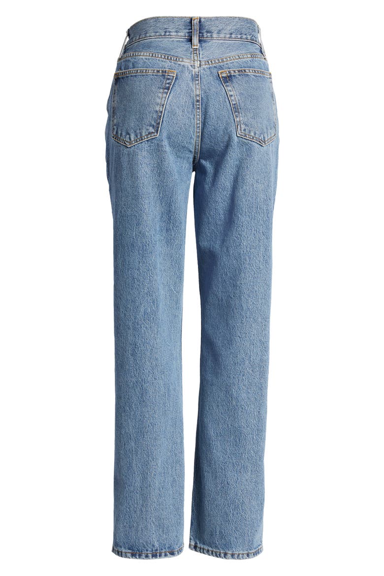 Wrap Straight Leg Jeans, Alternate, color, MID DENIM