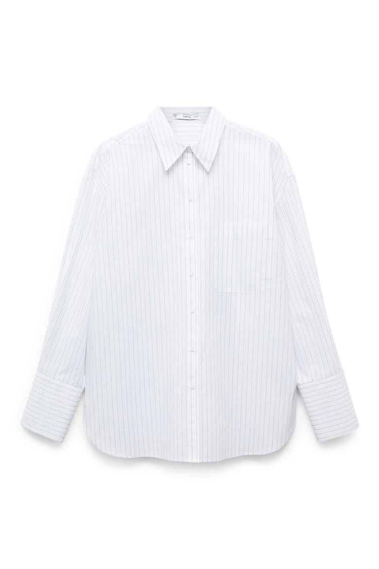 Stripe Cotton Button-Up Shirt, Alternate, color, OFF WHITE