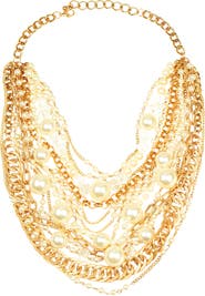 EYE CANDY LOS ANGELES Pearly Loop Faux Pearl Necklace