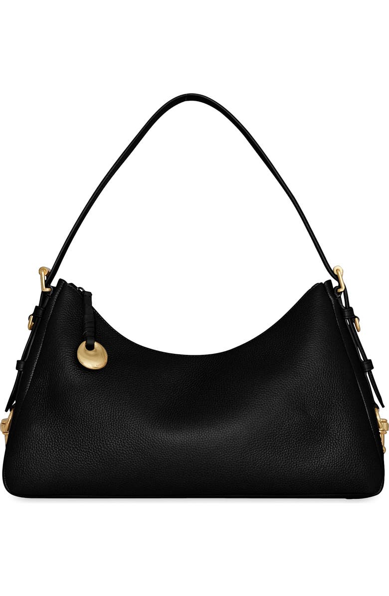 Rebecca Minkoff Large Mia Leather Shoulder Bag, Main, color, Black