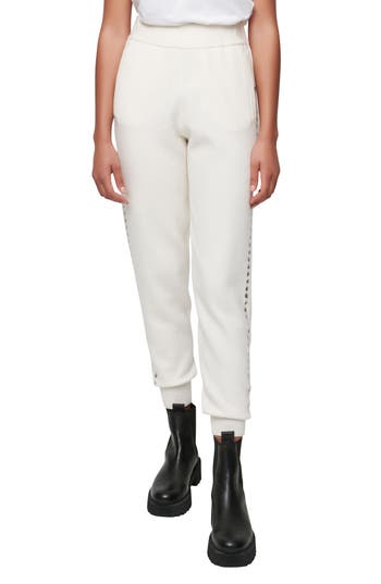 Maje Grommet Trimmed Jogger Pants In Sand