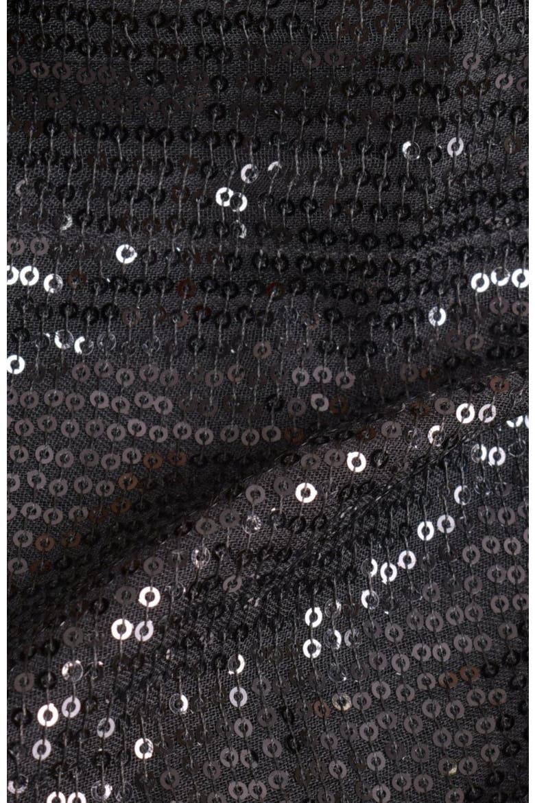 Sequins Pre-Draped Saree, Alternate, color, Black