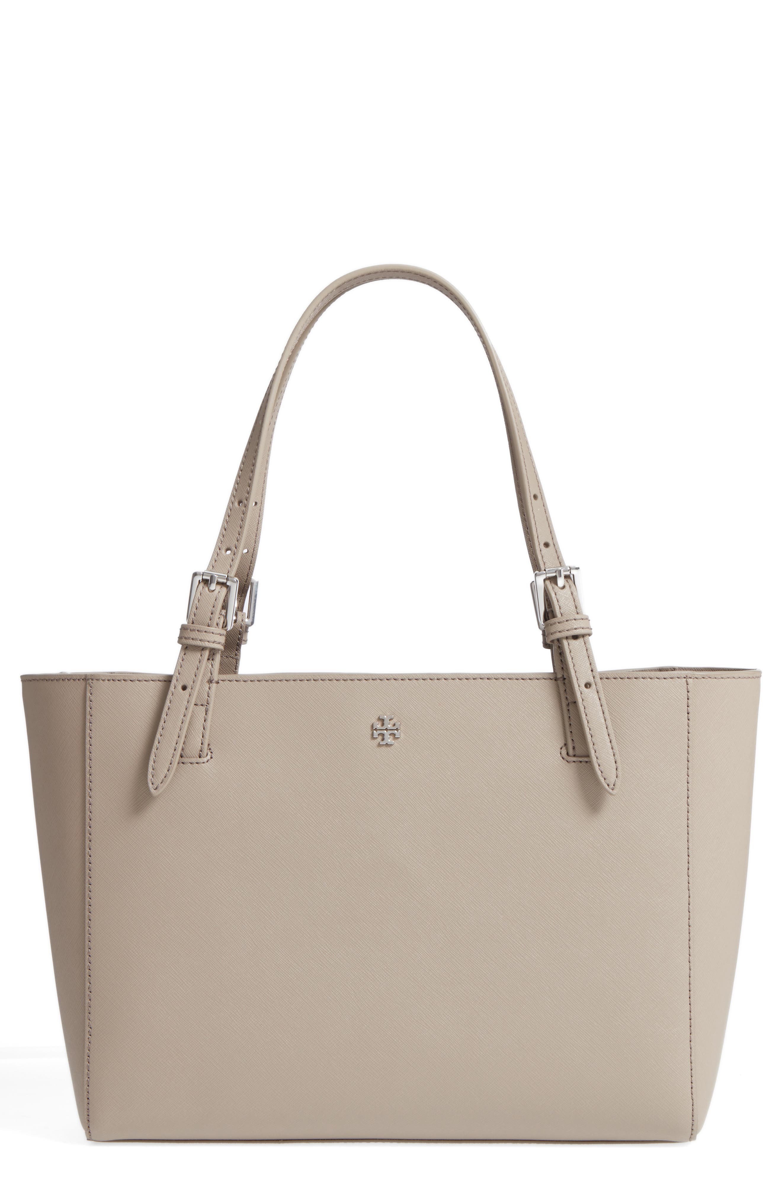 Tory Burch 'Small York' Saffiano Leather Buckle Tote, Main, color, 