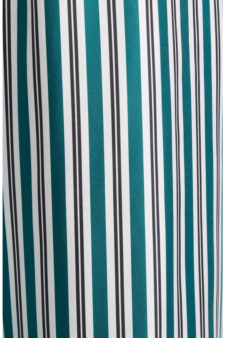 Ladino Stripe Belted Wide Leg Silk Pants, Alternate, color, DARK GREEN