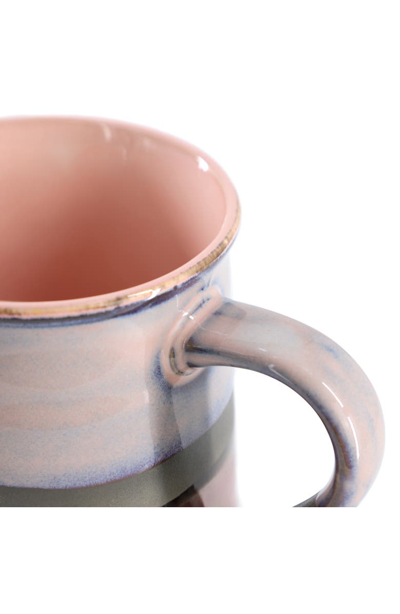 Gibson Home Copper Tonal 4 Piece 18 Ounce Stoneware Cup Set, Alternate, color, Purple