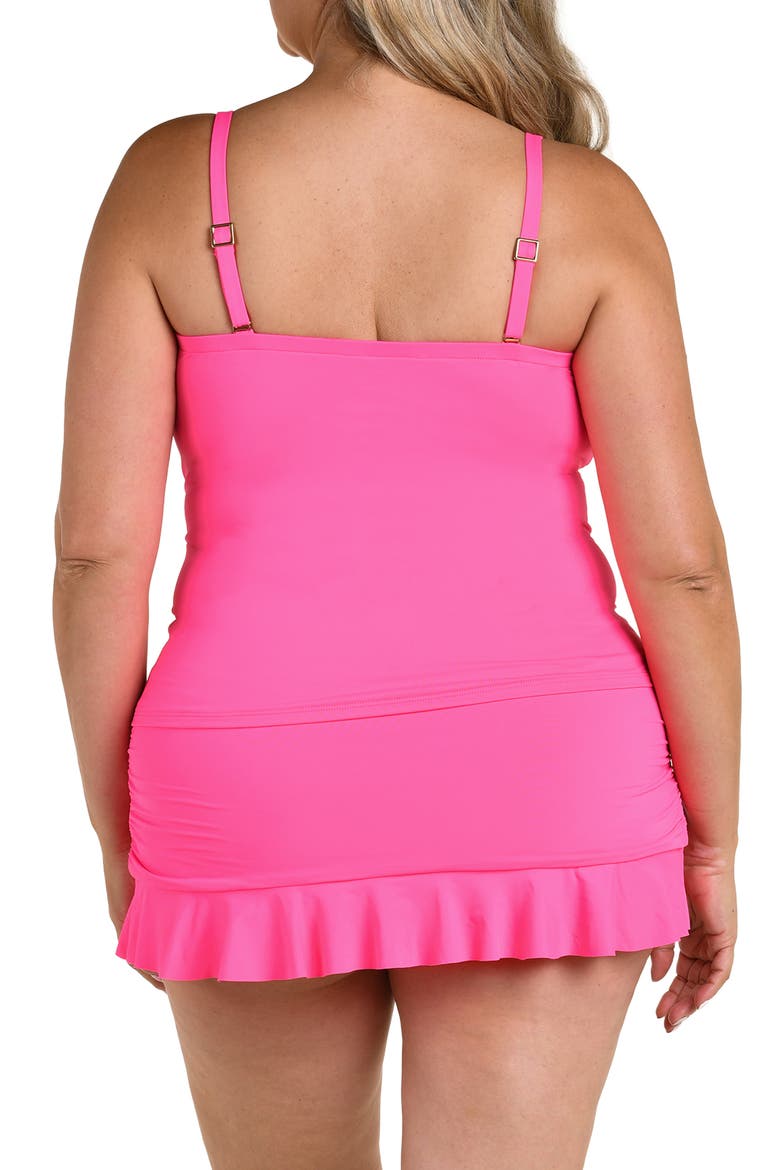 Island Goddess Ruffle Tankini Top, Alternate, color, BRIGHT PINK