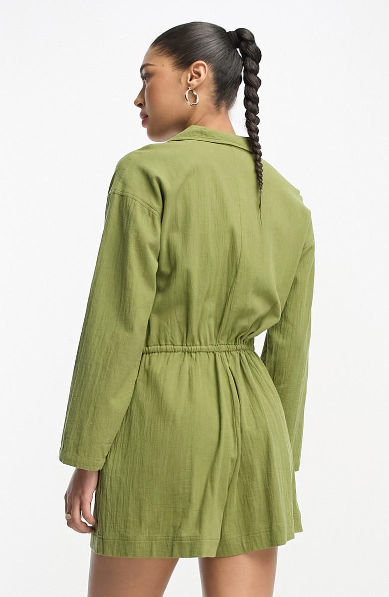 ASOS DESIGN Long Sleeve Cotton Romper, Alternate, color, 