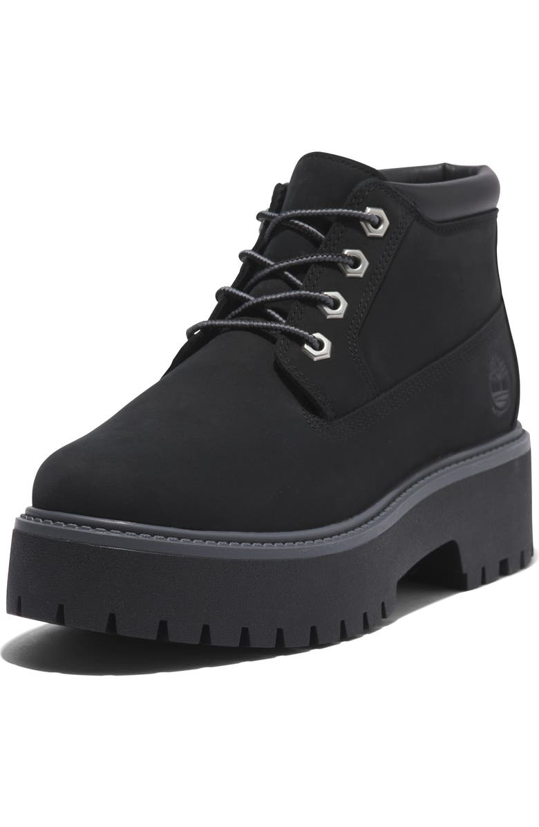 Timberland Stone Street Waterproof Platform Boot, Main, color, Jet Black