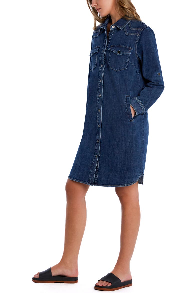 Choice Long Sleeve Denim Shirtdress, Alternate, color, RESORT BLUE