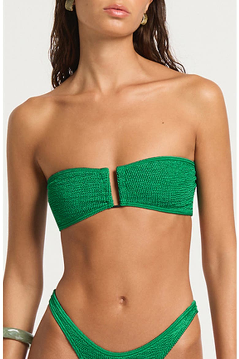 Blake Bandeau Bikini Top, Main, color, EMERALD SHIMMER