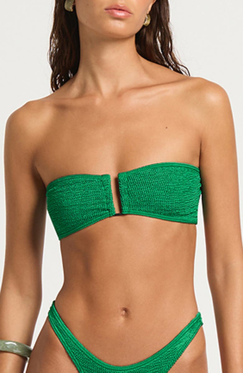 bond-eye Blake Bandeau Bikini Top, Main, color, Emerald Shimmer