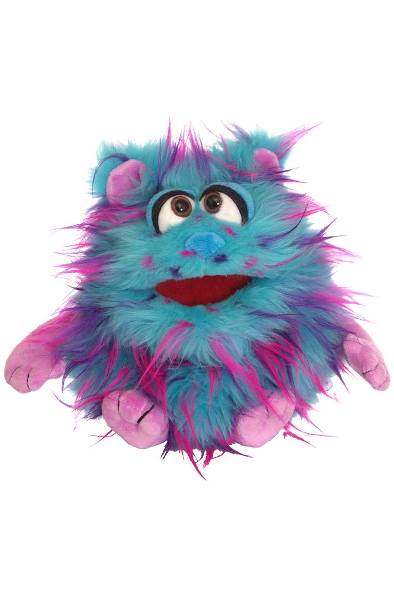 Beep The Blue Friendly Monster 9 Inch Plush Hand Puppet, Handmade, Main, color, Blue