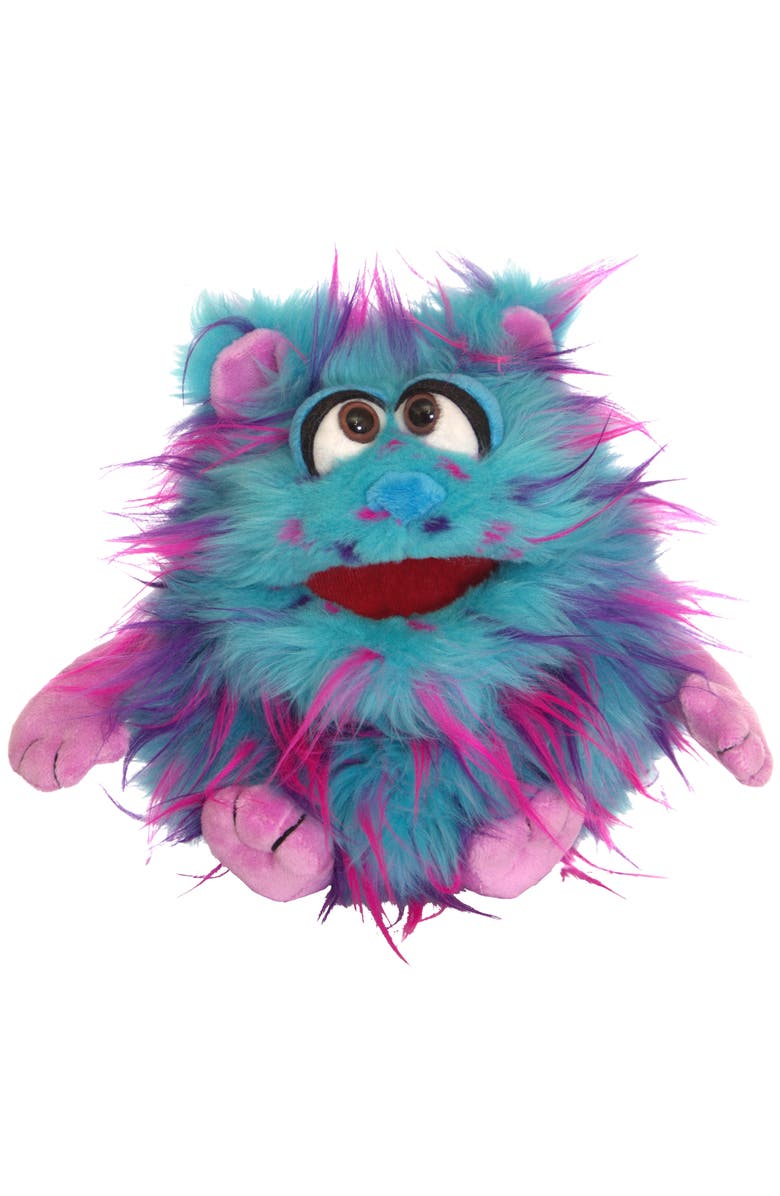 Living Puppets Beep The Blue Friendly Monster 9 Inch Plush Hand Puppet, Handmade, Main, color, Blue