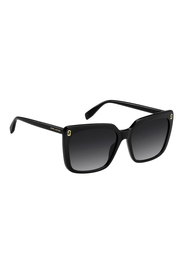 56mm Gradient Square Sunglasses, Alternate, color, BLACK/ DARK GREY SF