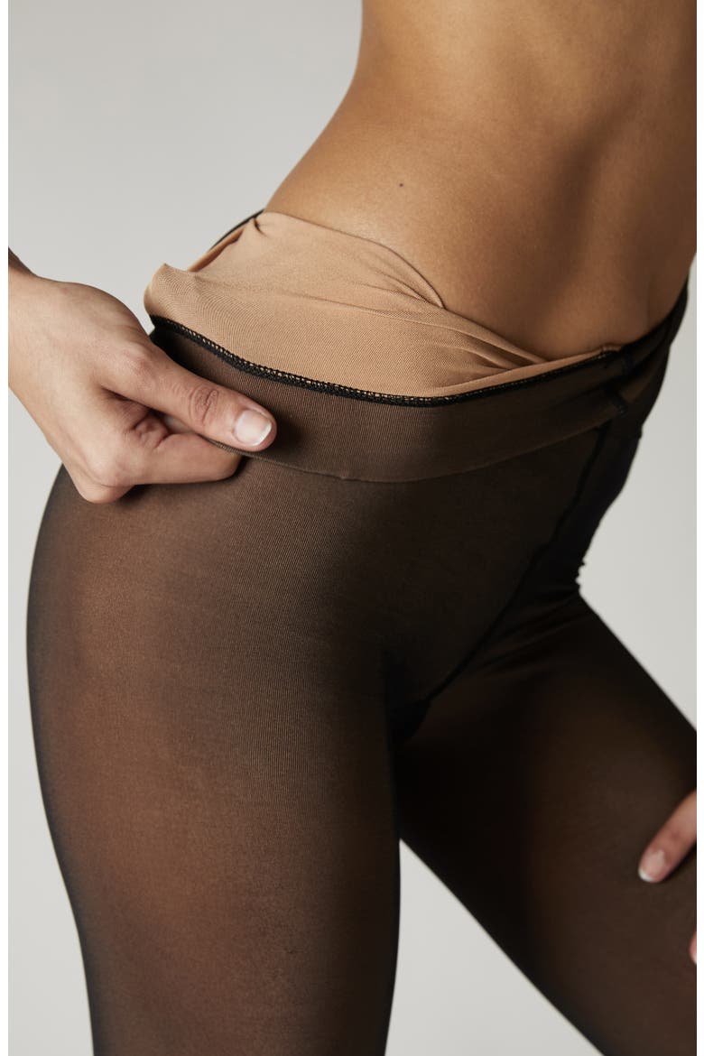 Skin Illusion Sheer Tights, Alternate, color, BEIGE/BLACK