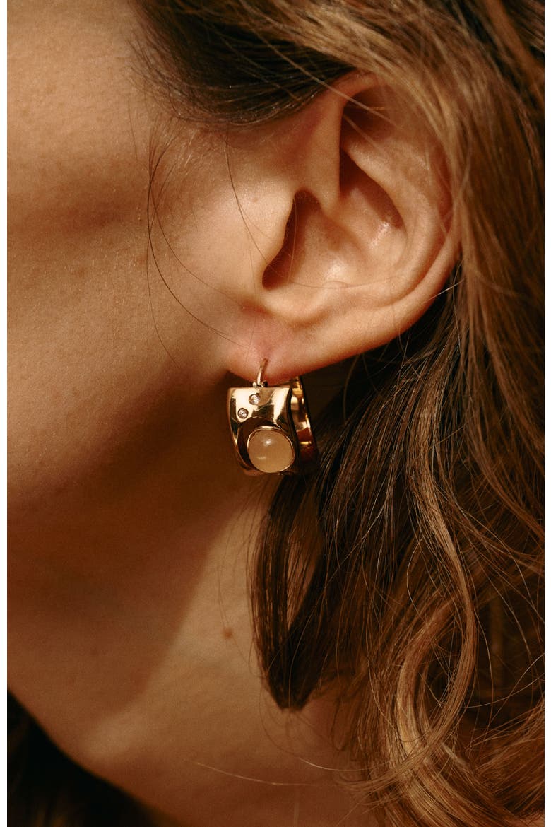 Dawn Light Hoop Earrings, Alternate, color, Gold & Orange