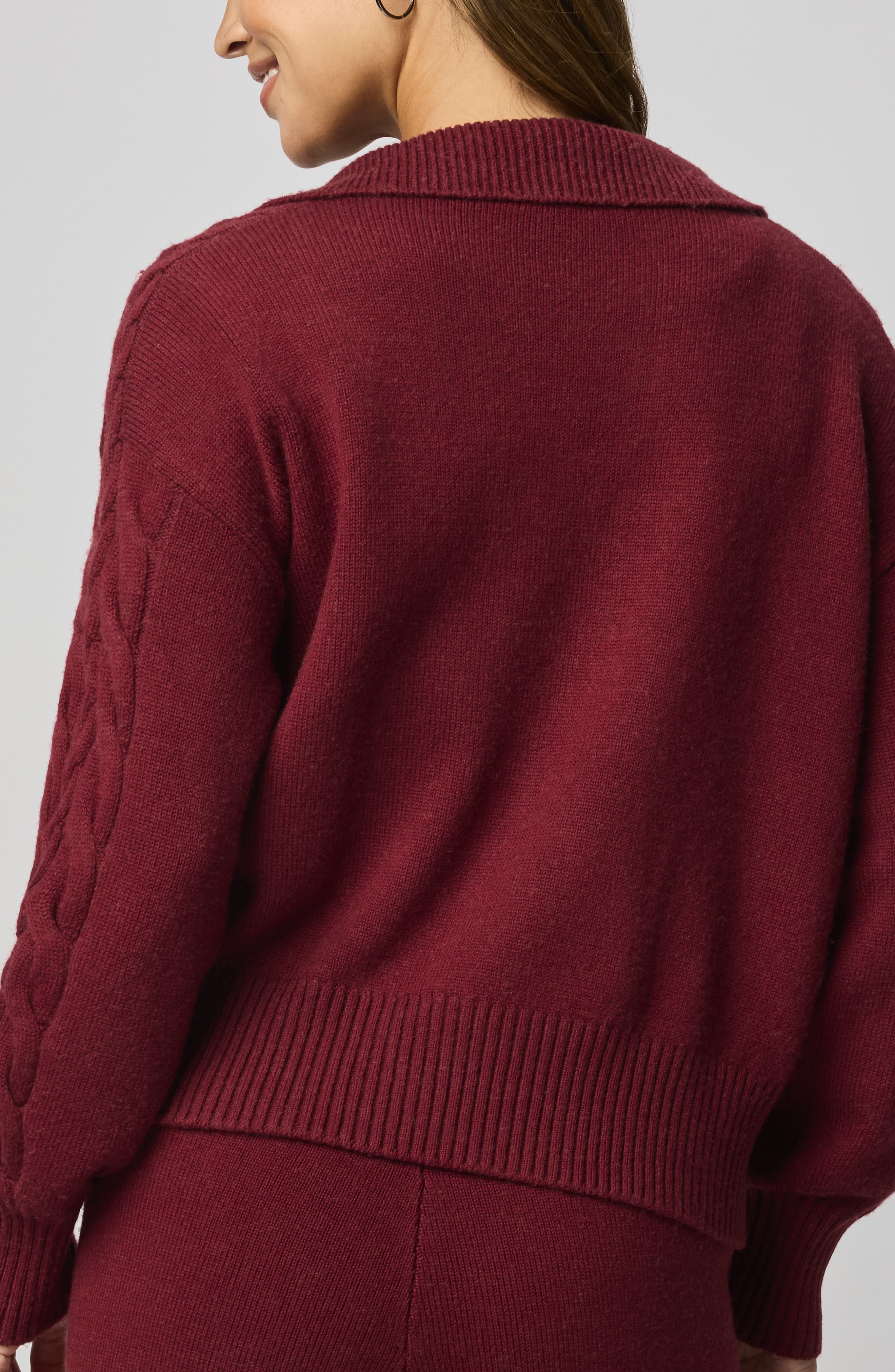 Jet Set Cable Stitch Polo Sweater - image 2