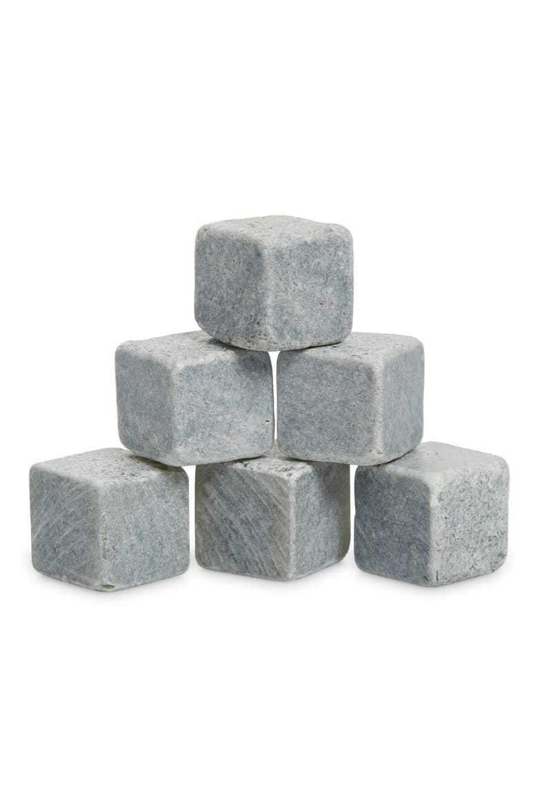 Glacier Rocks Soapstone Cubes Set of 6, Main, color, GREY