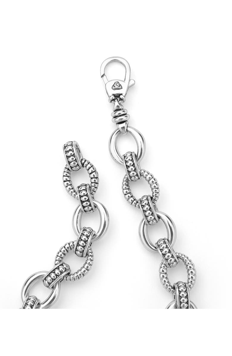 LAGOS Sterling Silver Fluted Oval Link Bracelet, Alternate, color, Silver