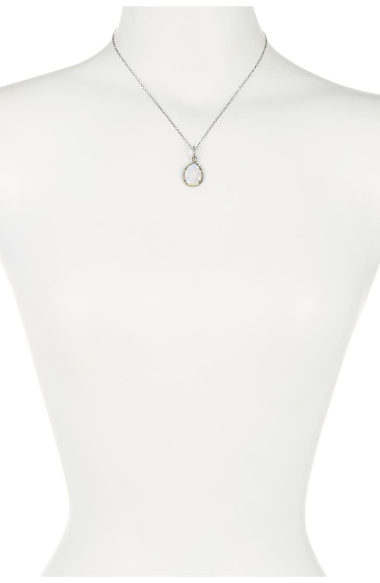 Adornia Beckett Moonstone & Champagne Diamond Necklace, Alternate, color, 
