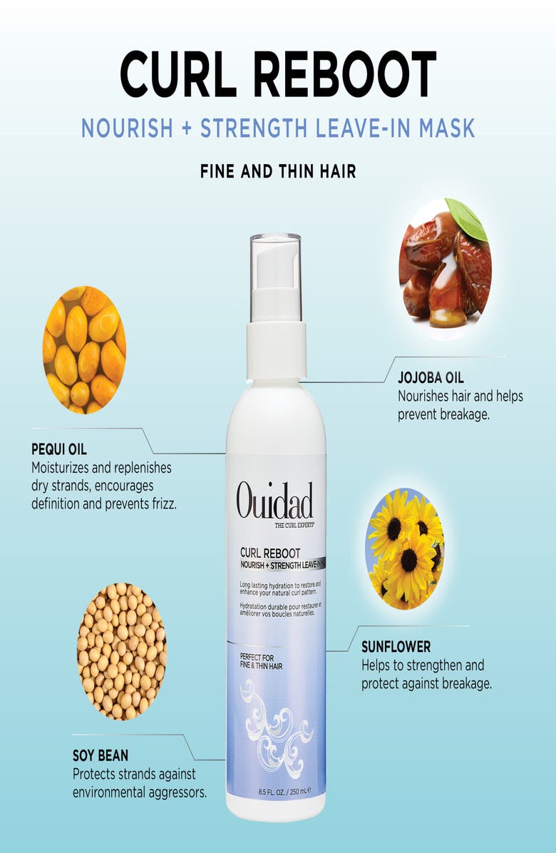 Ouidad Curl Reboot Nourish + Strength Leave-in Mask for Fine & Thin Hair, Alternate, color, 