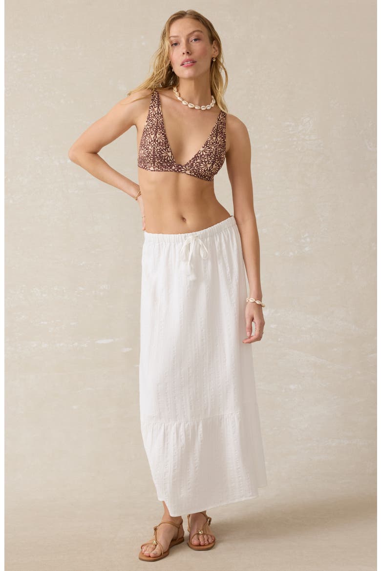 Dune Organic Cotton Gauze Drawstring Maxi Skirt, Alternate, color, WHITE