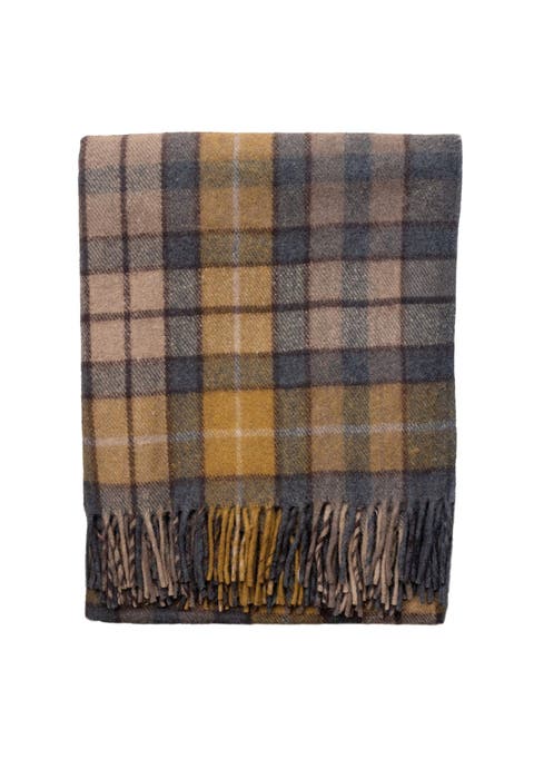 Recycled Wool Tartan Throw Blanket
