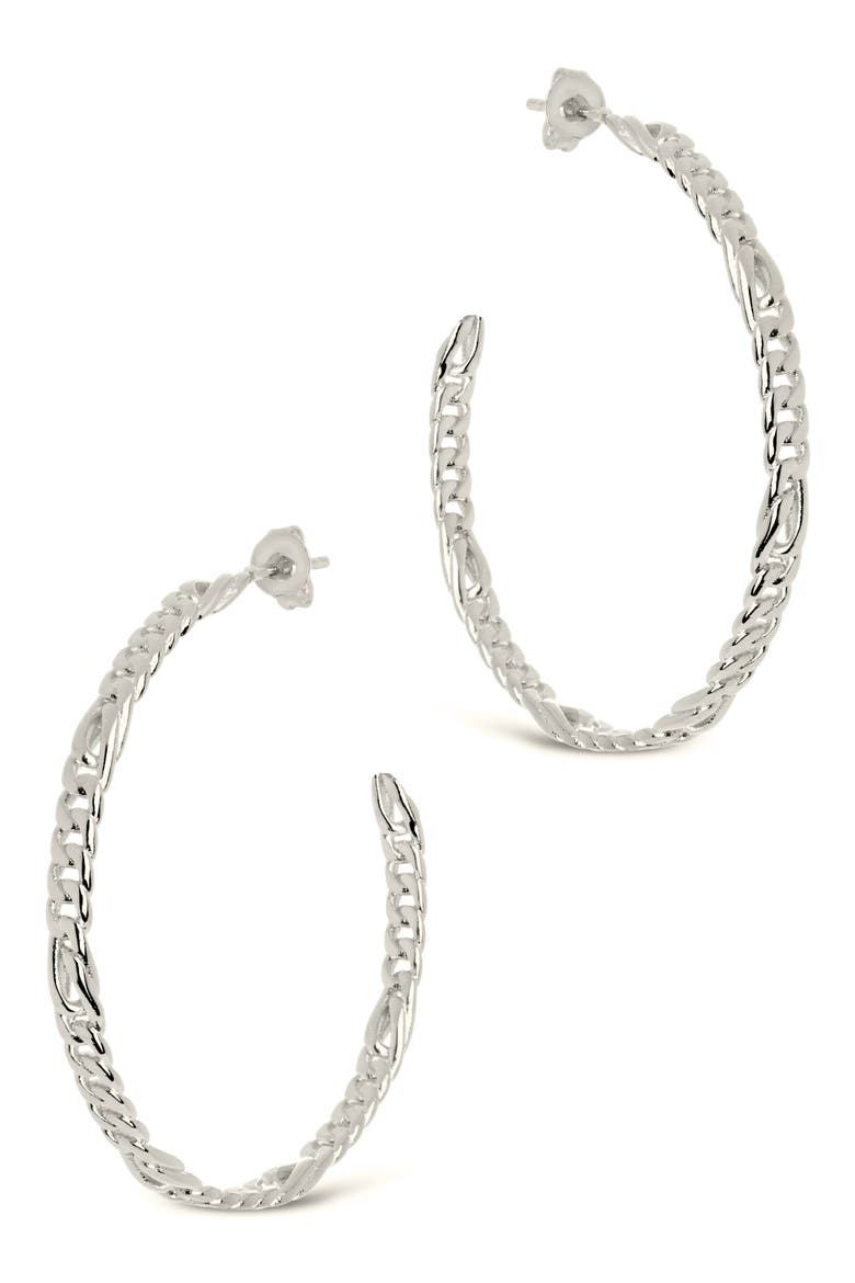 Claudette Hoop Earrings, Alternate, color, SILVER