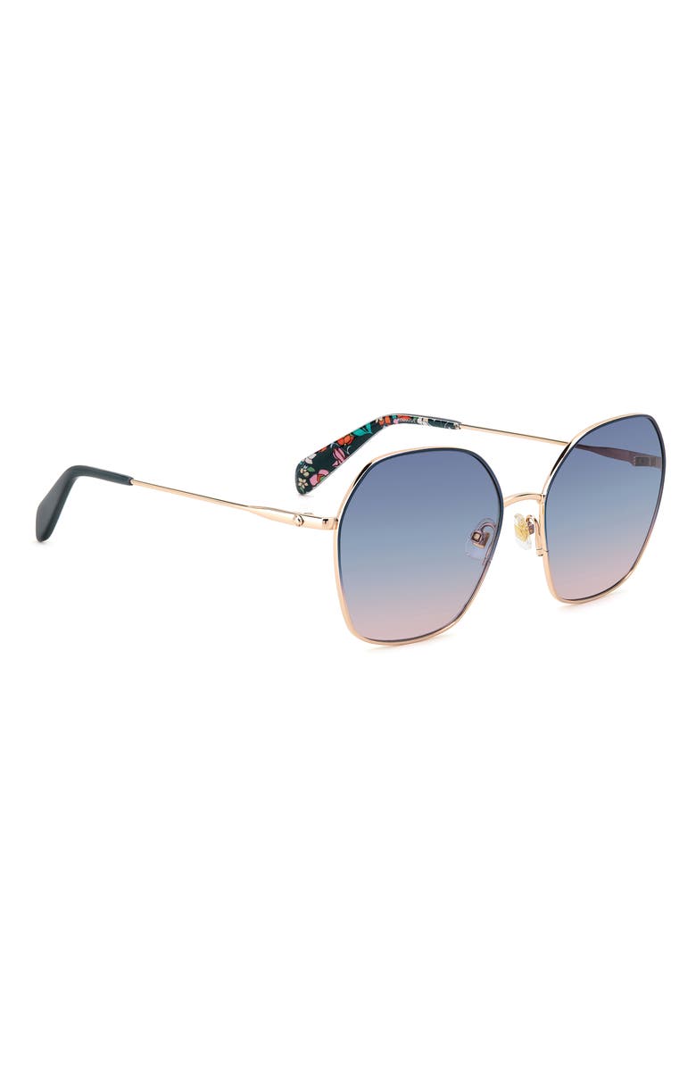 Kate Spade New York kenna 57mm square sunglasses, Alternate, color, Blue/ Blue Grad Pink