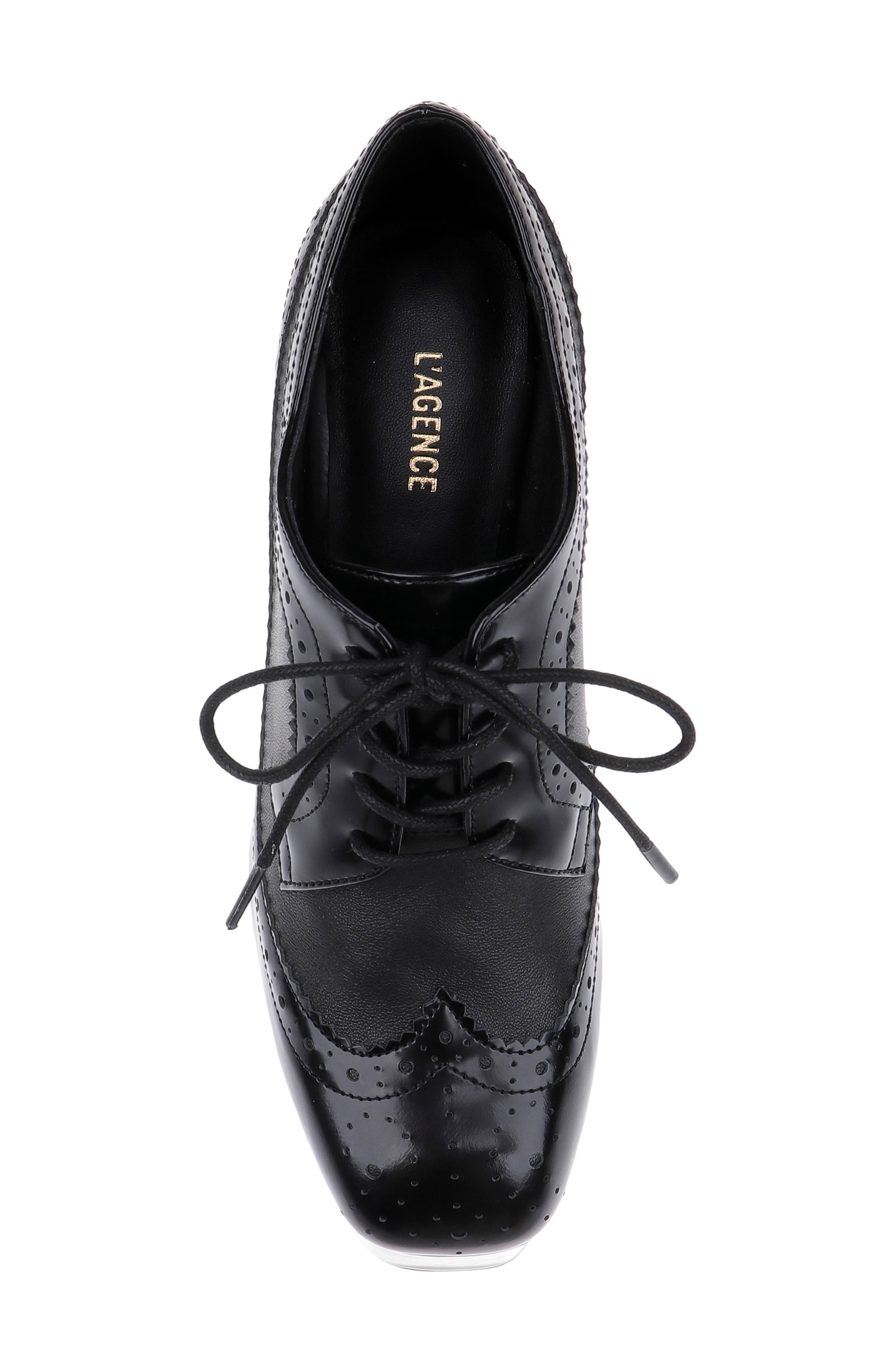 L'AGENCE Tania Platform Pump, Alternate, color, Black Leather