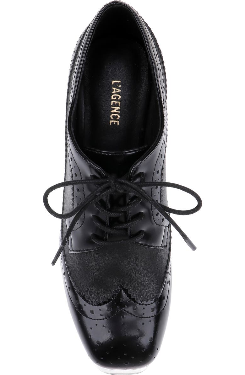 L'AGENCE Tania Platform Pump, Alternate, color, Black Leather